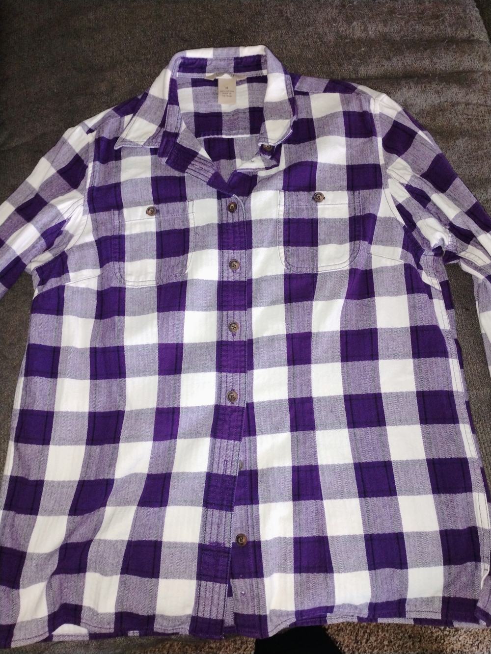 Purple & White Plaid women's Button-Up Shirt
